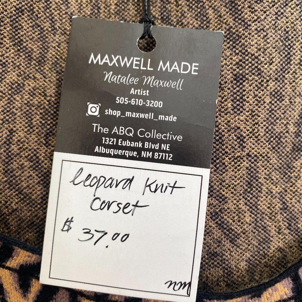 Maxwell Made Leopard Print Knit Corset Sleeveless Top NWT Women's Size Medium - Picture 3 of 11